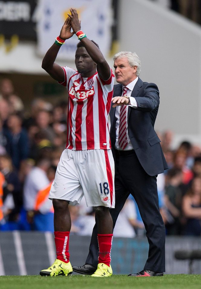  Potters chief Mark Hughes has even used Mame Diouf at right-back this season