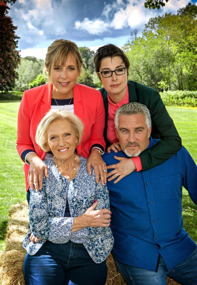  Paul Hollywood with BBC colleagues Mel Giedroyc, Sue Perkins, Mary Berry before the show was moved to Channel 4