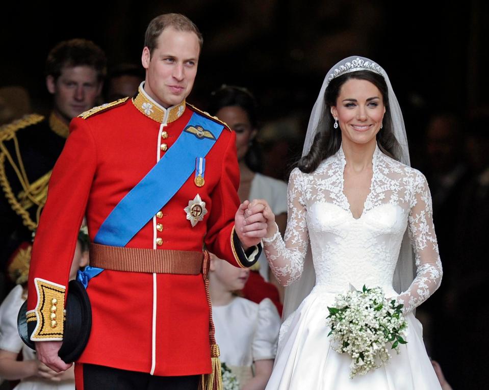  Kate Middleton married Prince William in 2011 and her stunning lace, v-neck Alexander McQueen wedding dress was one of the main focal points