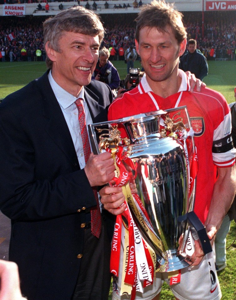 Tony Adams helped Arseen Wenger and Arsenal win the double in 2002