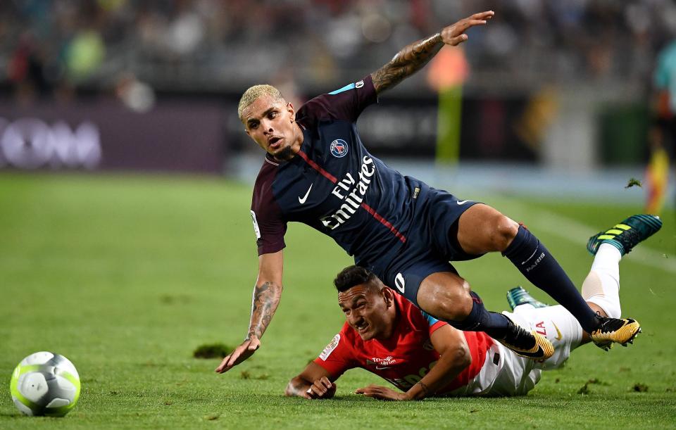 Paris Saint-Germain star Layvin Kurzawa handed over his shirt in daredevil fashion