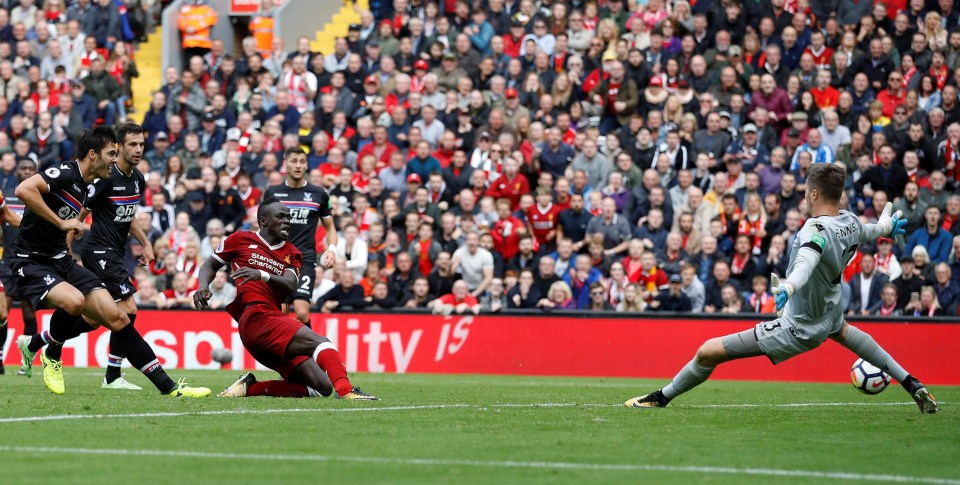 Sadio Mane scores against Crystal Palace as he started the new season in blistering form