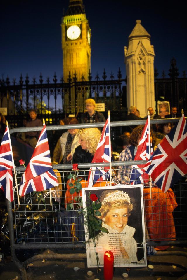  People lined the streets of London on the day of Diana's funeral