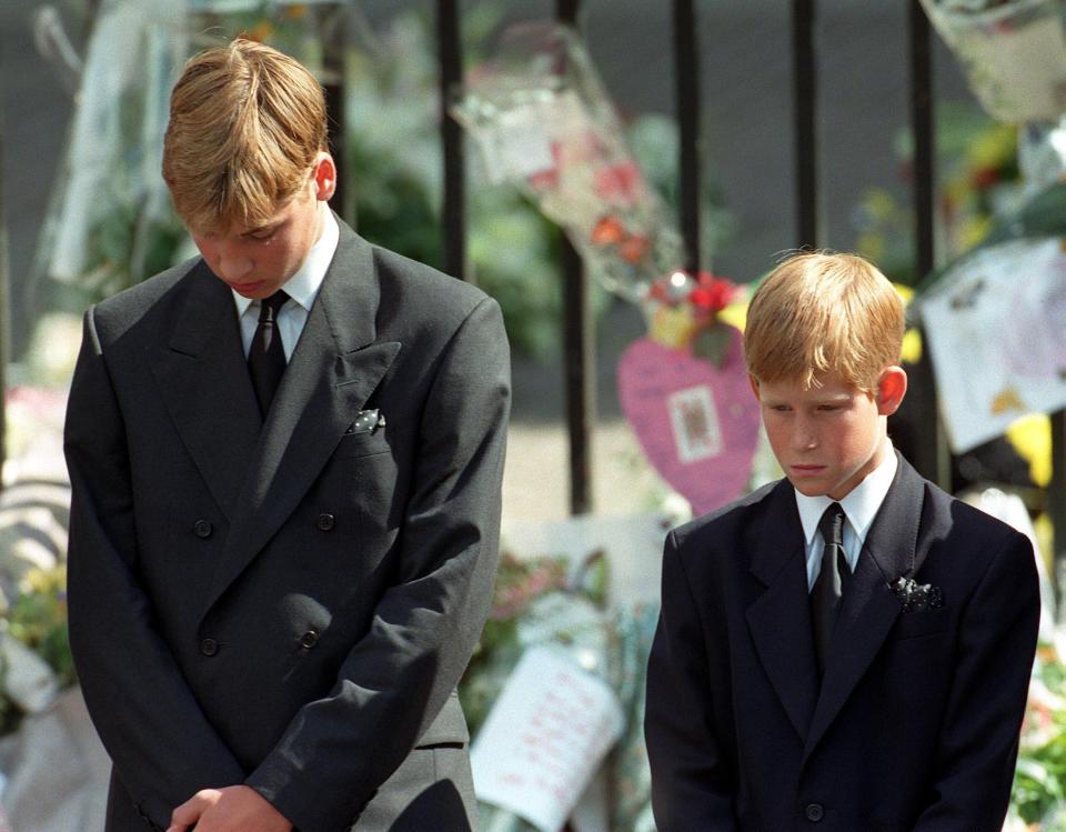  Both Diana's sons – William and Harry – walked behind their mother's coffin on the day of her funeral