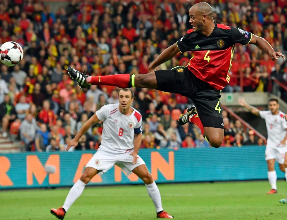 Vincent Kompany was hurt on international duty with Belgium