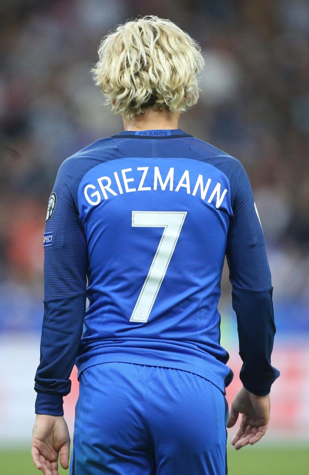 The striker wears No.7 for France and Atletico Madrid