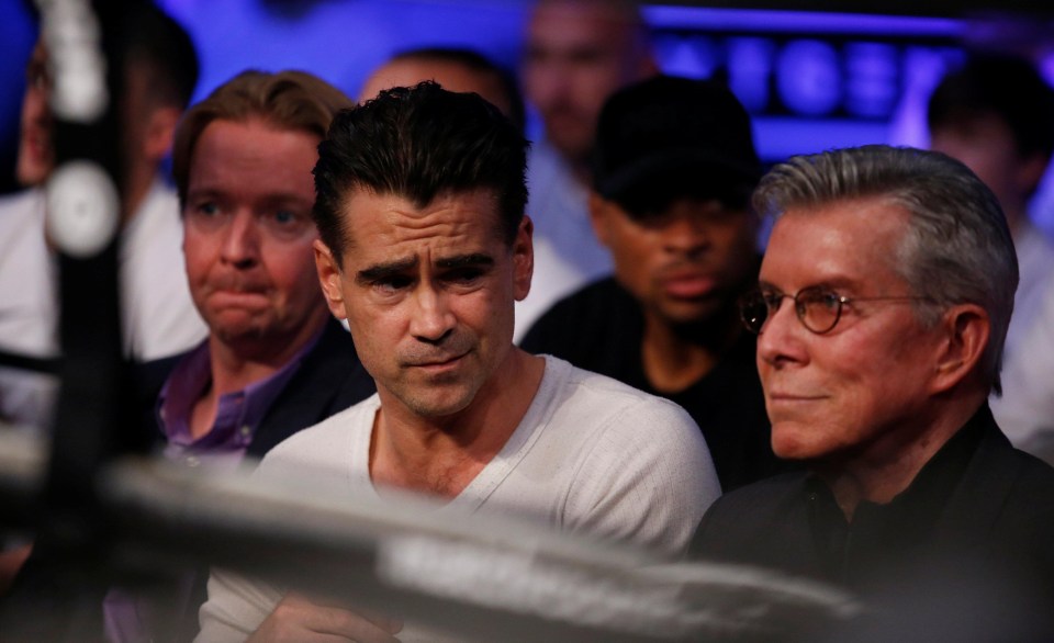 Colin Farrell and Michael Buffer watched on inside York Hall