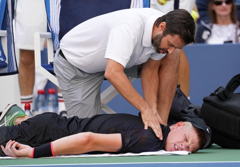  Kyle Edmund was forced to retire from the US Open with a neck injury