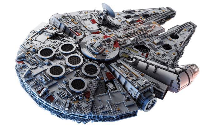  The Millennium Falcon can be built as either the original or as it appears in Force Awakens