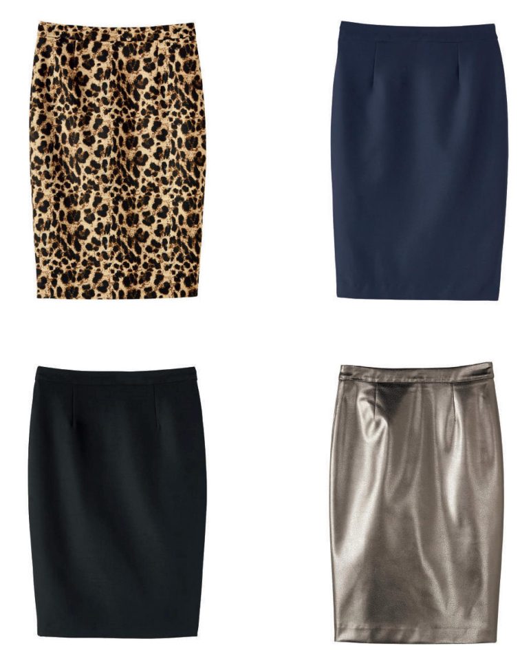  The collection's eye-catching pencil skirts are priced at £9.99