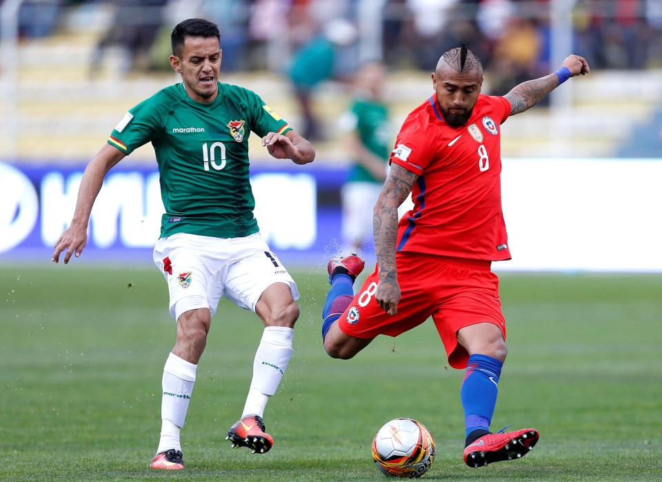  The Bayern Munich maestro in action against Bolivia in Chile's 1-0 defeat