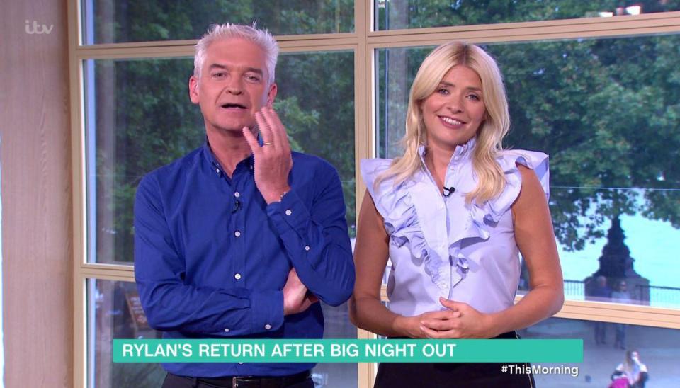  Holly Willoughby and Phillip Schofield mocked Rylan Clark-Neal on today's This Morning