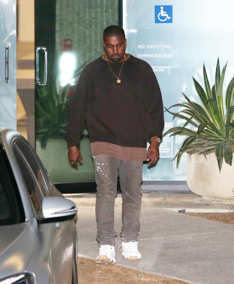  Kanye was seen leaving a recording studio in LA on Tuesday night