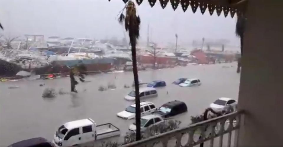  An entire street is completely destroyed on one Caribbean island