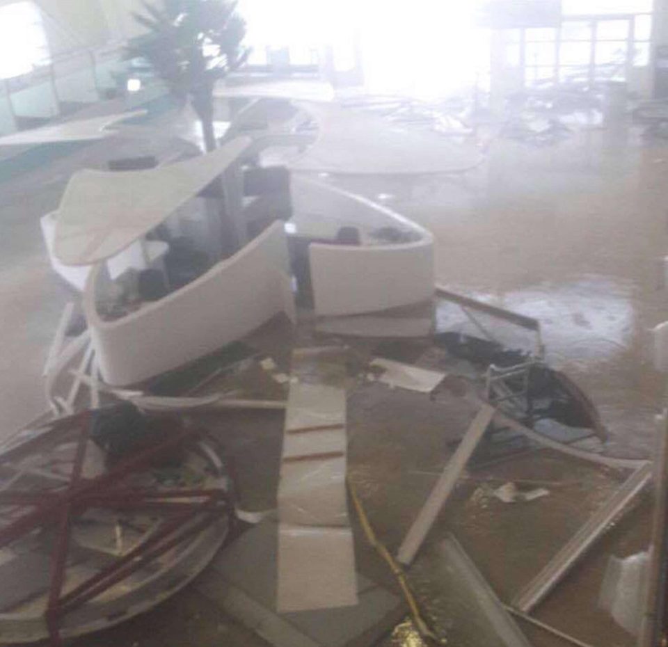  The devastation inside the airport following the monster storm