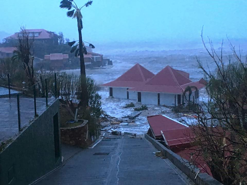  Flooded houses in St Barts in the Caribbean following Hurricane Irma