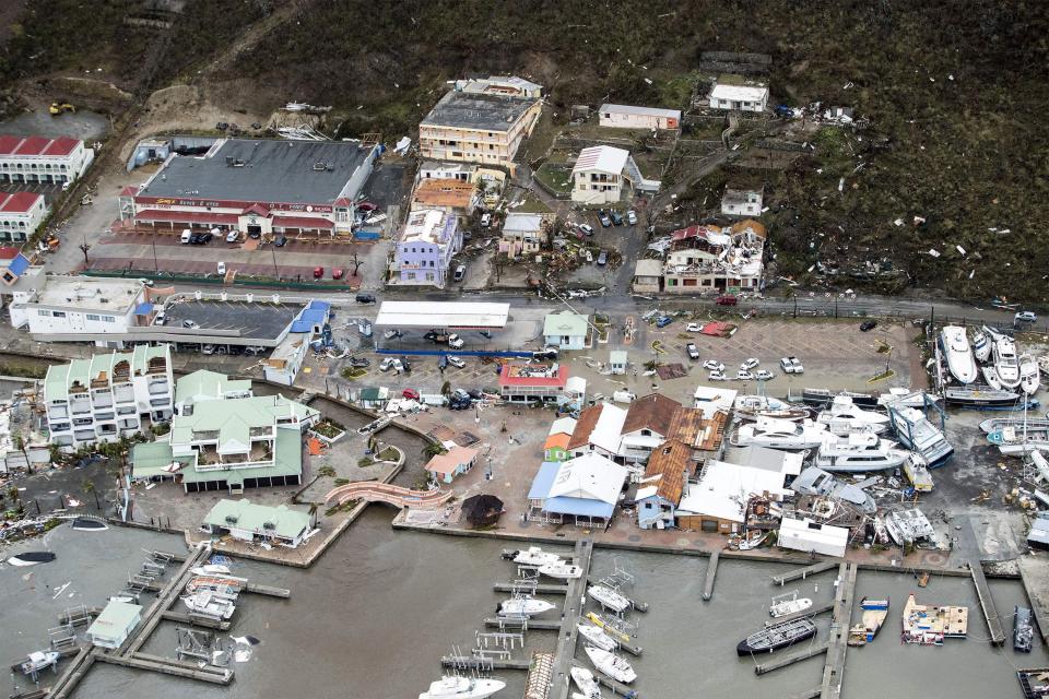  A shipyard in St Maarten devastated by the deadly hurricane