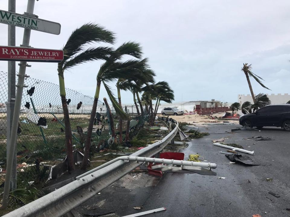  Ferocious winds battered the island paradise of St Martin