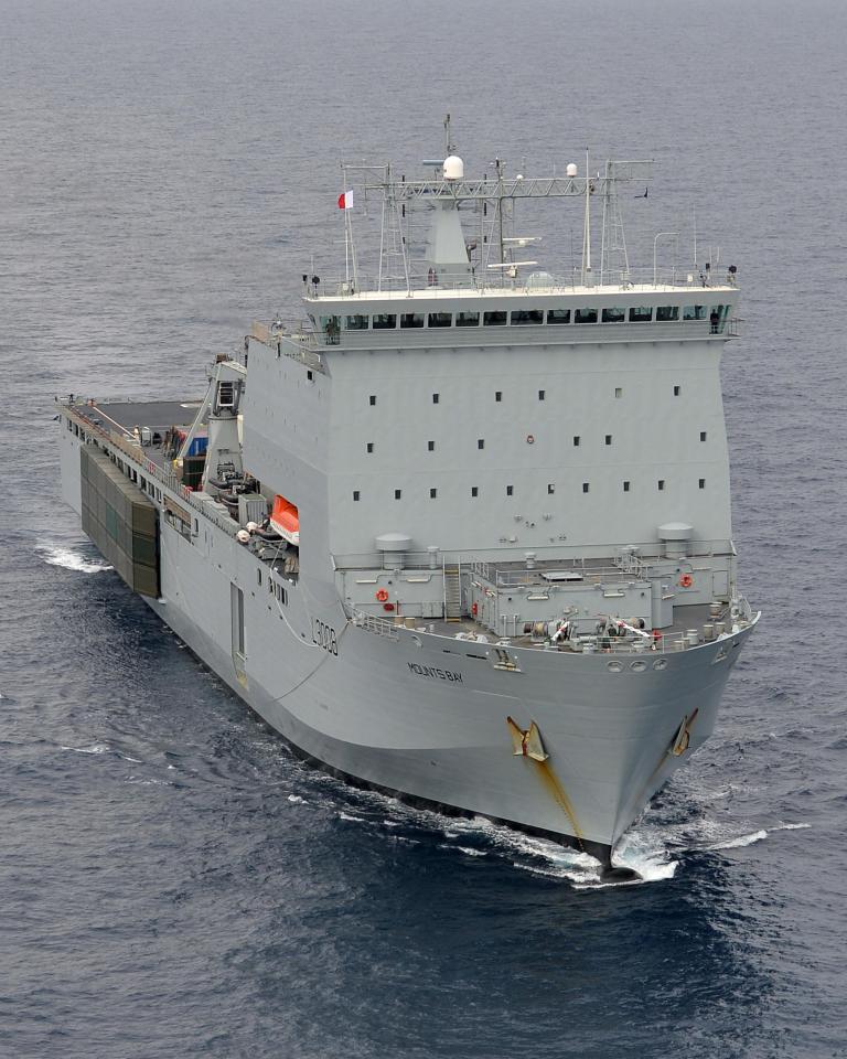  British boat Mounts Bay is carrying 40 troops and is being deployed to help the relief effort. File Picture