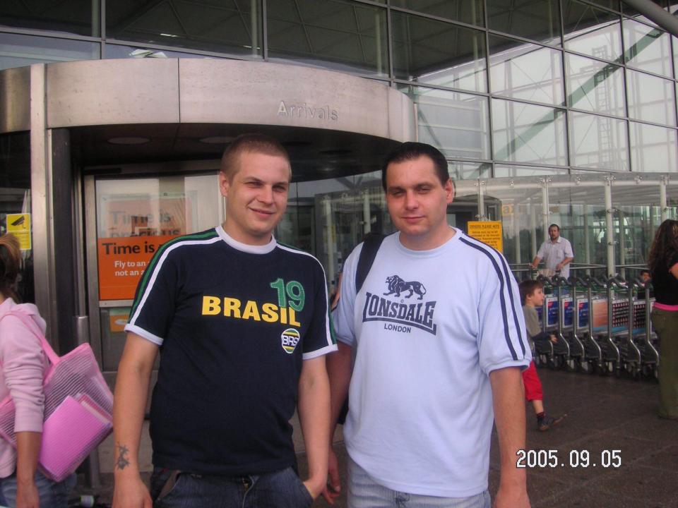  Polish-born Radek with his brother Arek Jozwik in 2005 when he first visited the UK