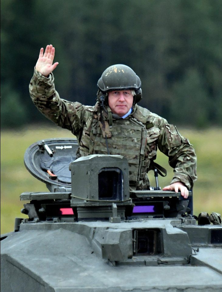  Boris Johnson having a blast on British tanks in Estonia