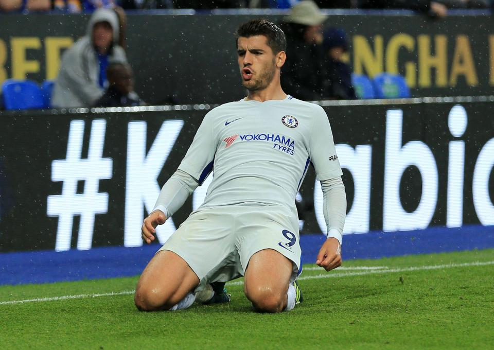 Chelsea striker Alvaro Morata scored the Blues' second against Leicester on Saturday