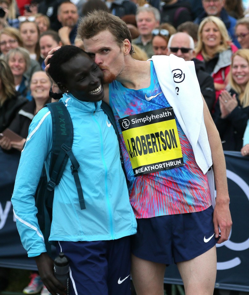 Jake Roberton proposed to his partner moments after finishing the race in second place