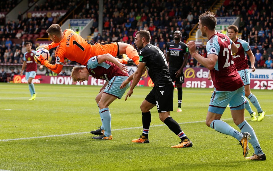 Heaton took a heavy fall in the 1-0 win against Crystal Palace on Sunday