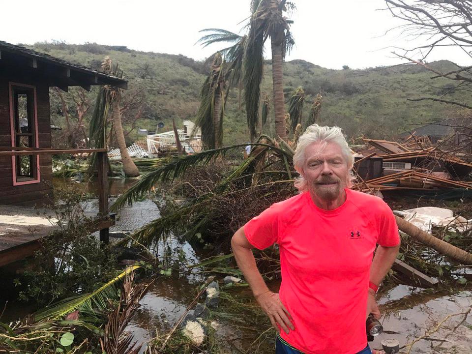  Richard Branson has revealed the devastation Hurricane Irma caused his "paradise" island