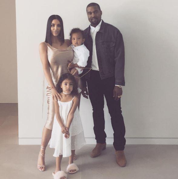  Kim, Kanye and their son Saint and daughter North