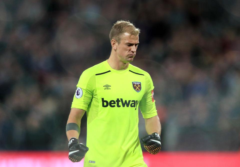 Joe Hart celebrates as he finally kept a clean sheet