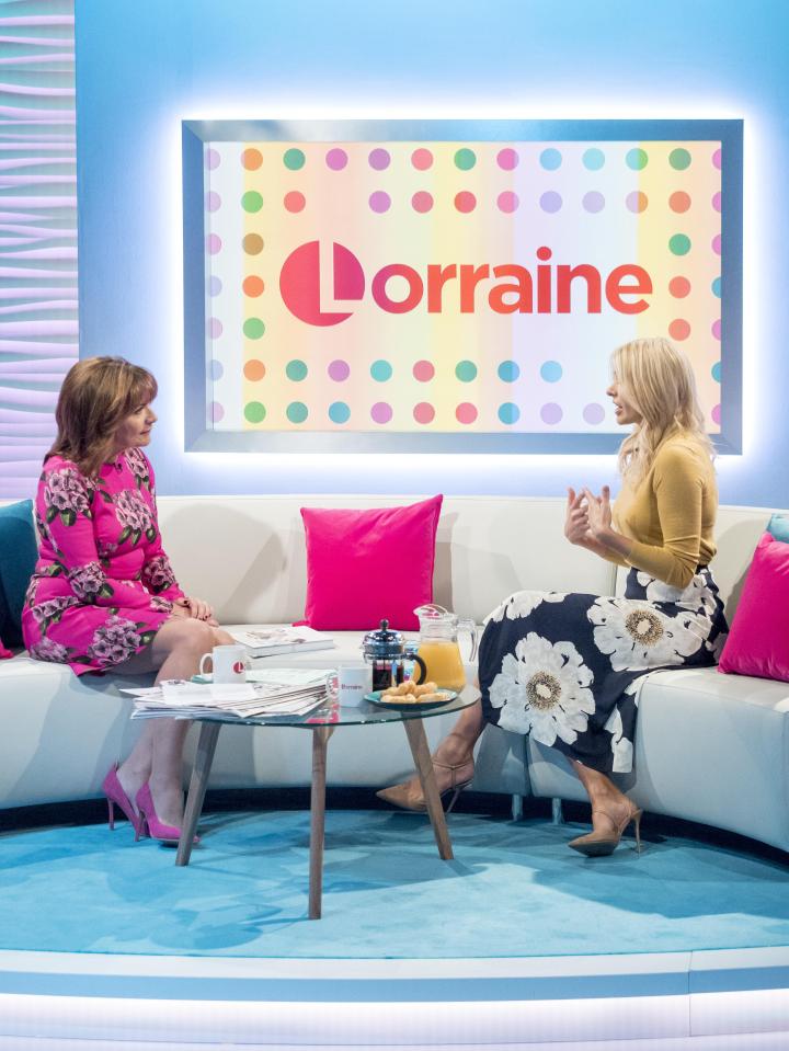  Holly Willoughby pictured talking to Lorraine Kelly on ITV