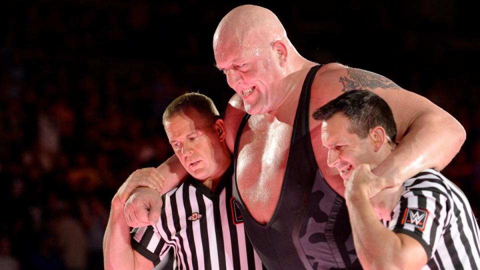  The Big Show had to be helped back to the locker room after hurting his hip on Monday Night RAW