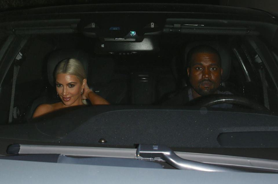  Kim and Kanye on a rare date night yesterday