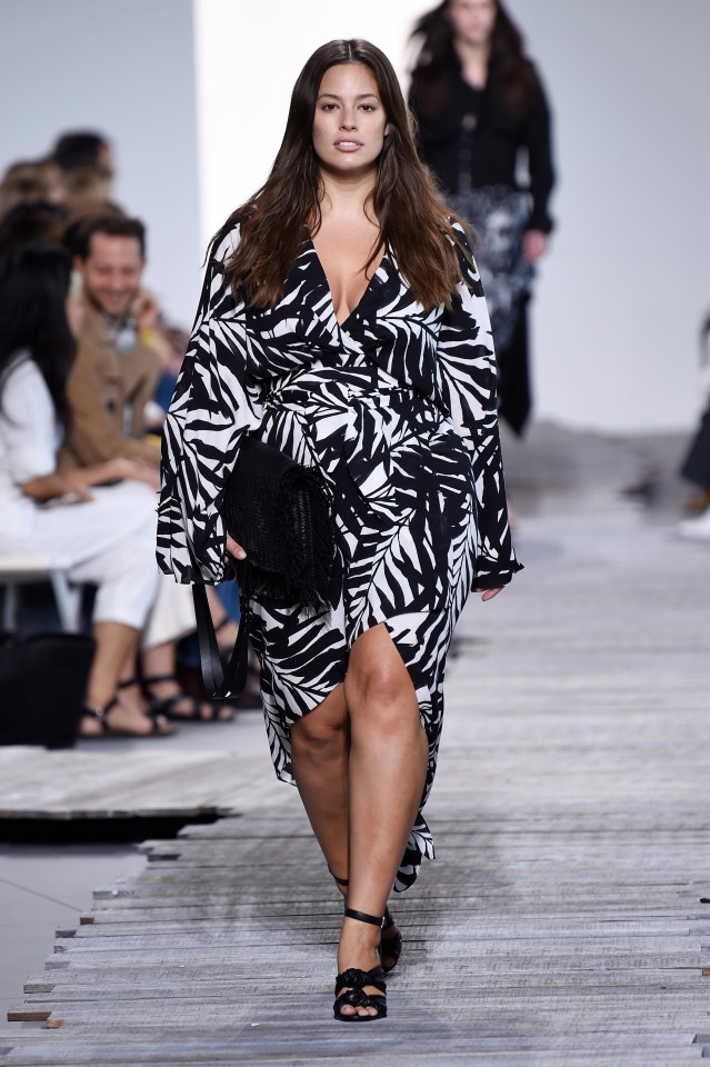 Ashley Graham wore a palm print dress