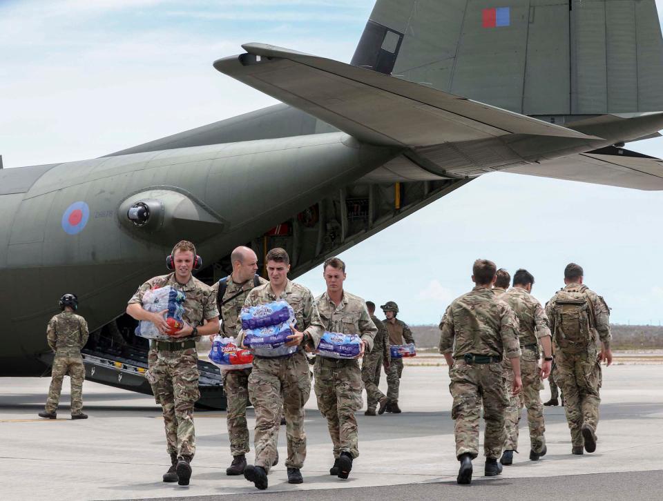  Royal Air Force troops are in the Turks and Caicos Islands to support humanitarian aid and disaster relief operations in the Brit territory