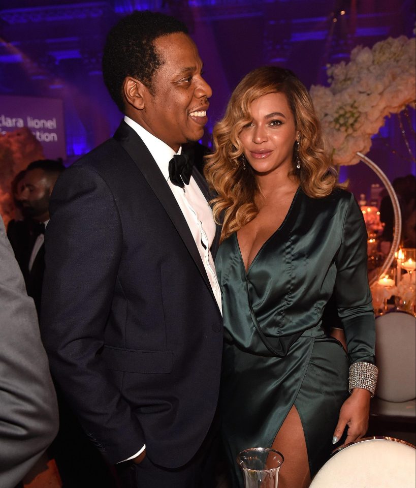  Beyonce and husband Jay Z attend Rihanna's Diamond Ball on Thursday night