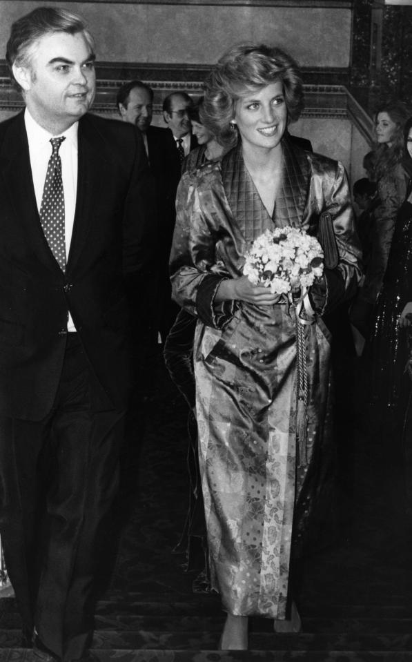  Princess Diana attends a fashion week reception at Lancaster House in London in 1985. She was a great advocate for British designers