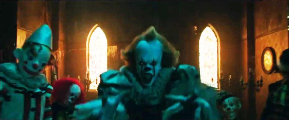  This shot features an unmistakable nod to the original It, in the form of a Tim Curry Pennywise in the background