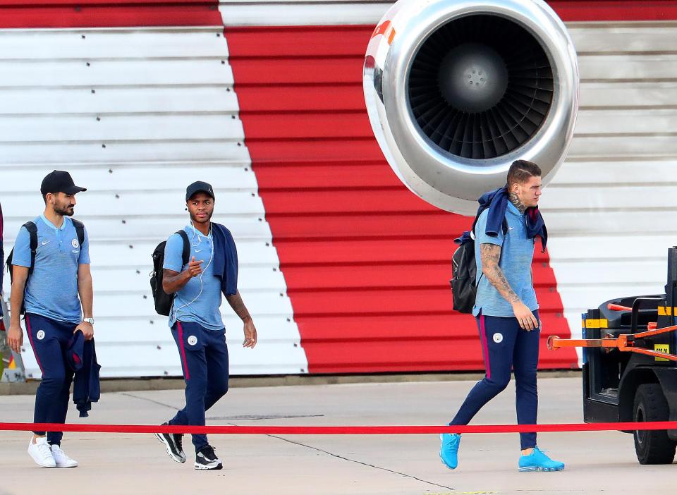 Raheem Sterling, Ederson and Ilkay Gundogan are among the squad travelling to London