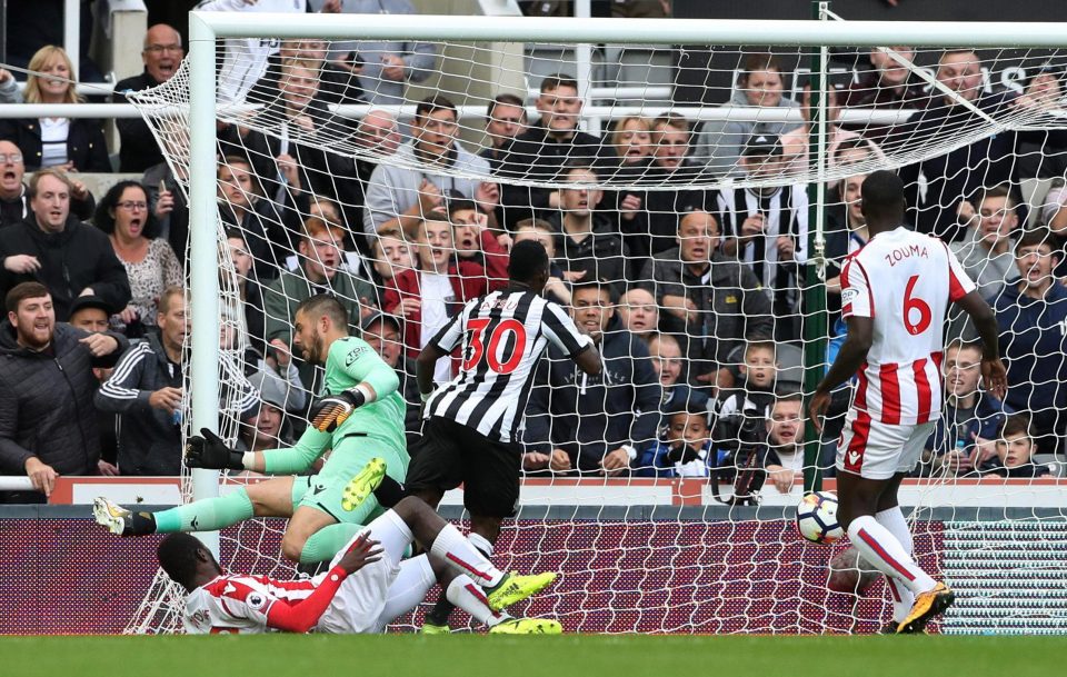 Christian Atsu has a perfect view of his own opener for Newcastle