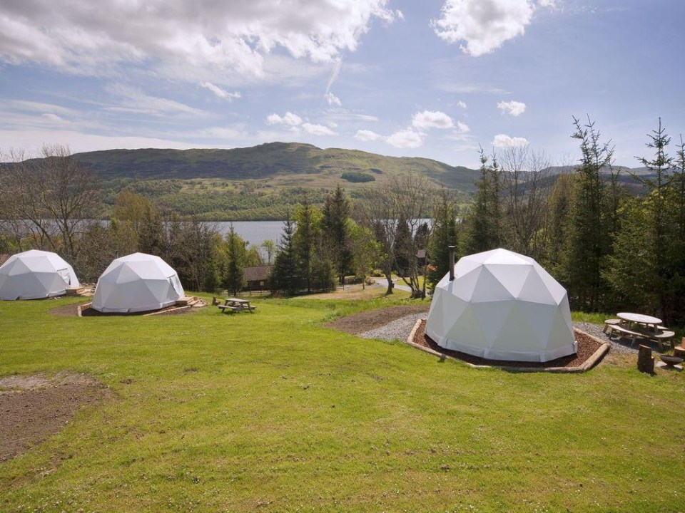 You can stay in a cool-looking Geodesic Dome in at Loch Tay Lodges with breathtaking views