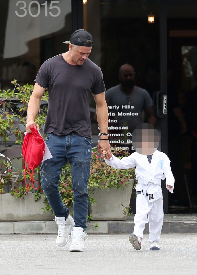 The actor was seen taking his son to karate