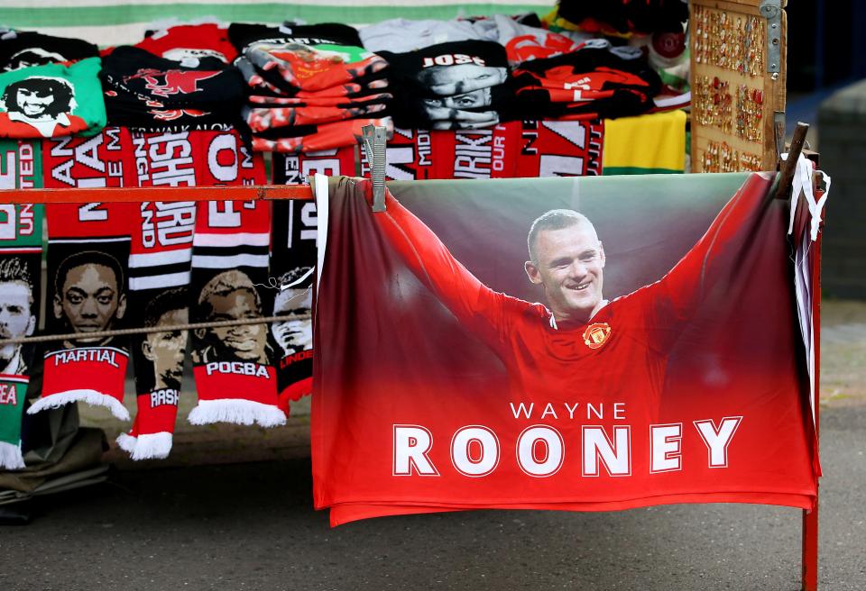  Rooney merchandise was being sold outside the stadium