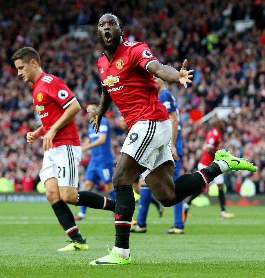 Romelu Lukaku lapped it up as he netted agianst old club Everton