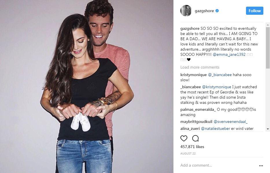  The pair announced they were having their first baby in a sweet Instagram post