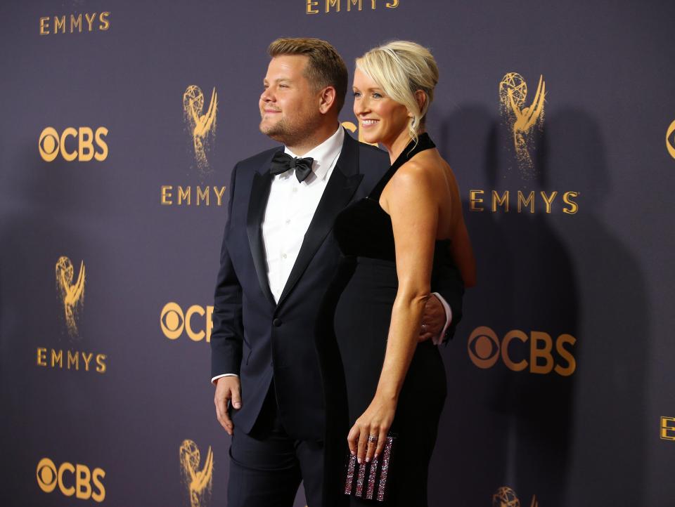  James Corden and his wife Julia Carey looked loved up