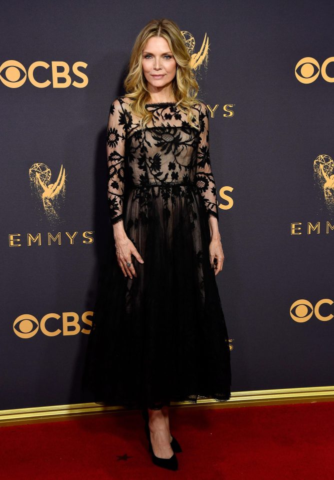  Michelle Pfeiffer chose a little black dress for the event