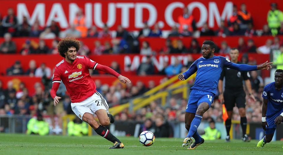 Marouane Fellaini started his first Prem game of the season against Everton