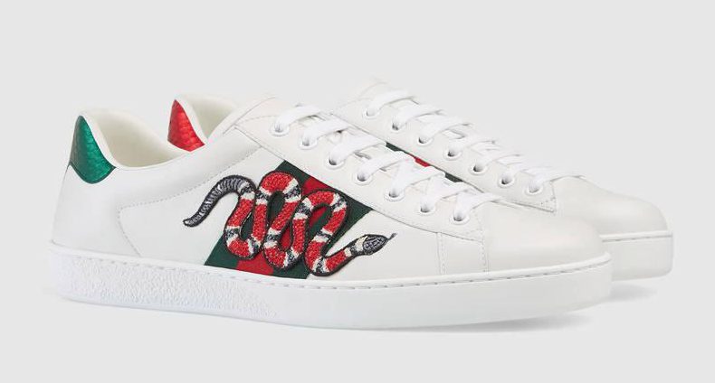  These Gucci sneakers have different colour heels and are significantly more expensive